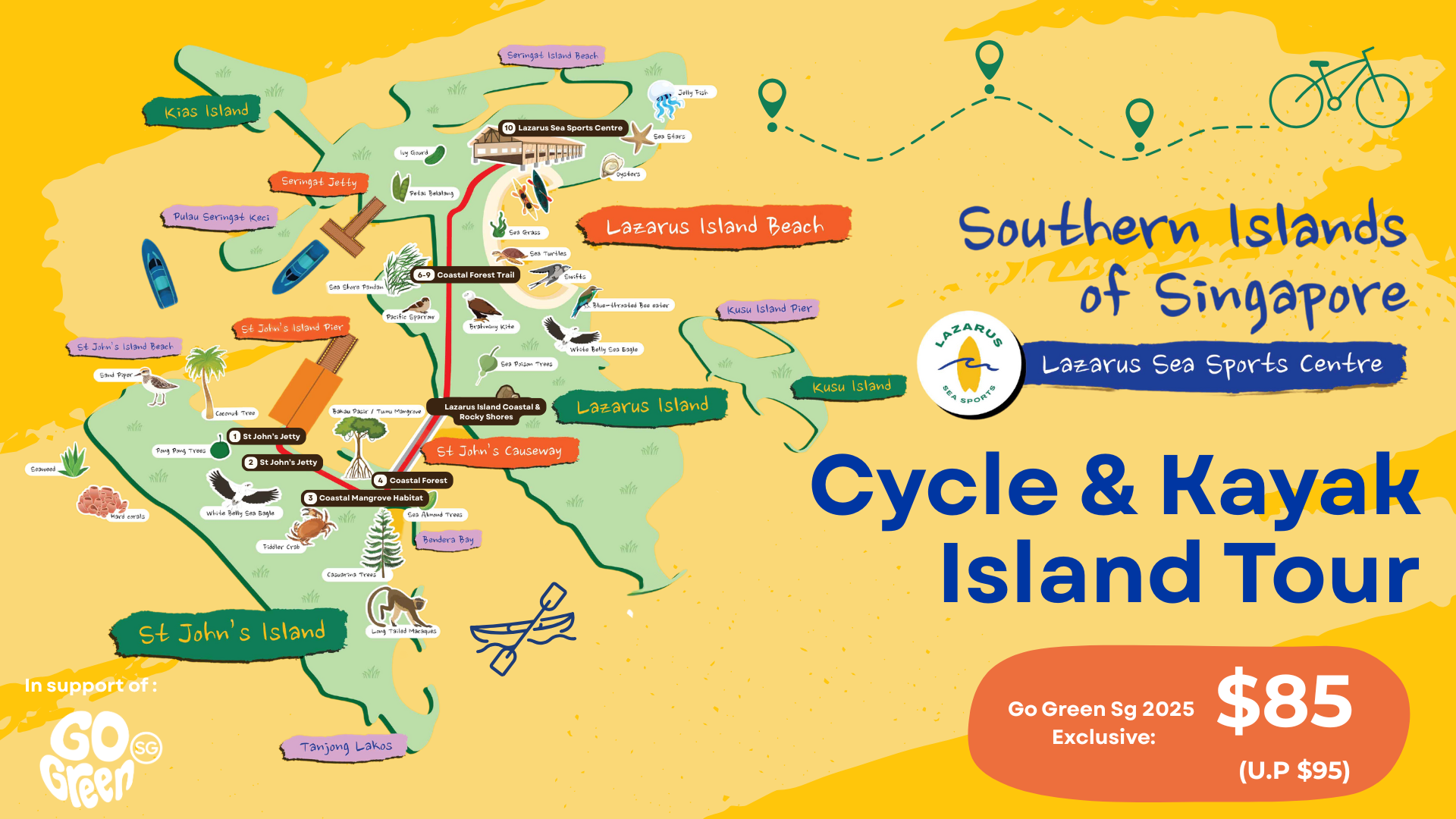 Lazarus Sea Sports Centre Cycle & Kayak Island Tour