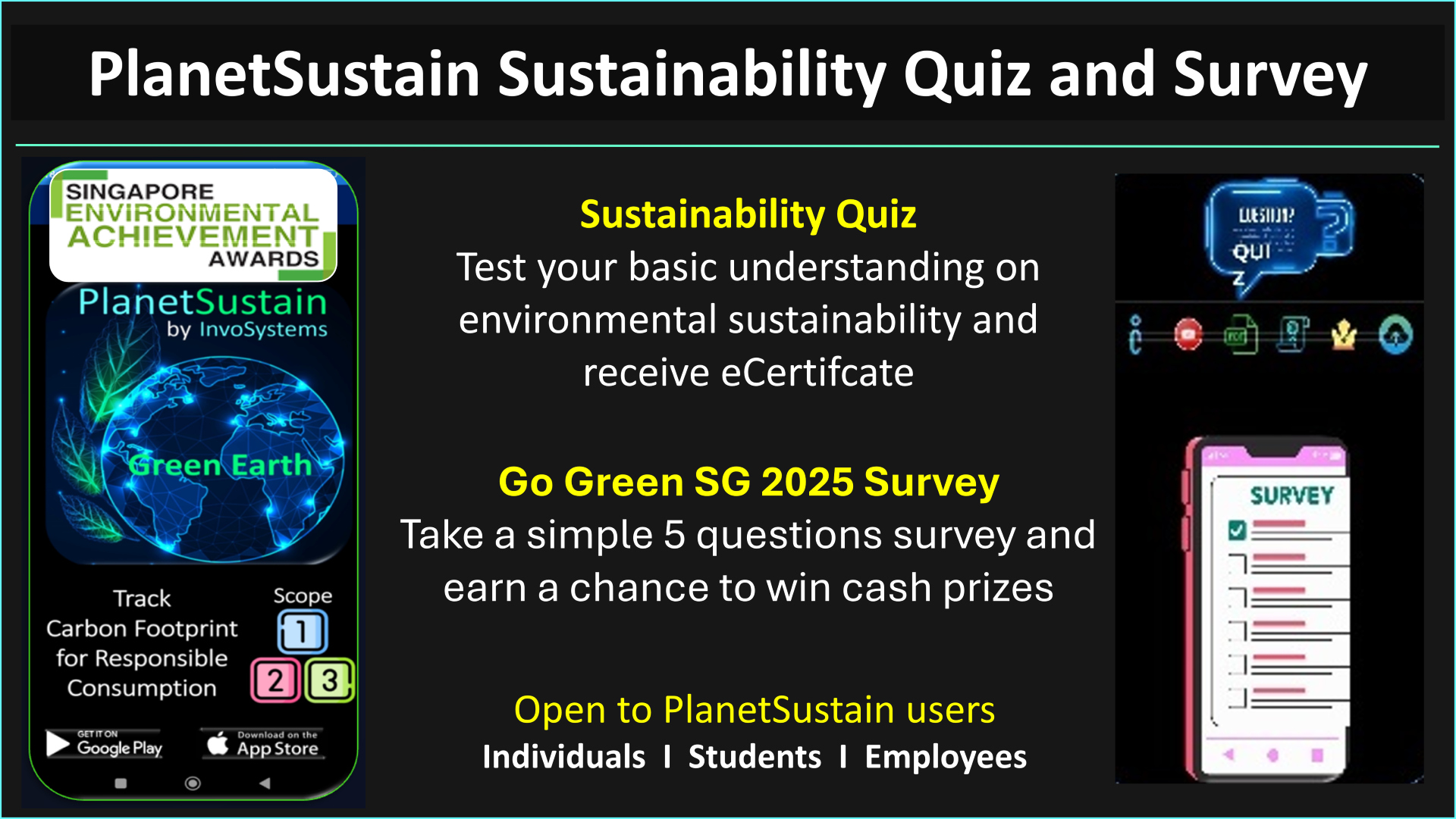 PlanetSustain Sustainability Quiz & Survey