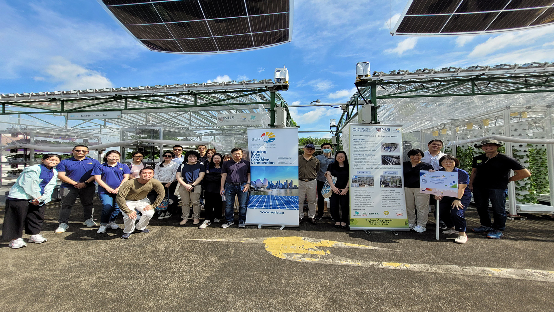 Visit to Yuhua Agritech Solar Living Lab and PV installation at NUS Zero-Energy Building